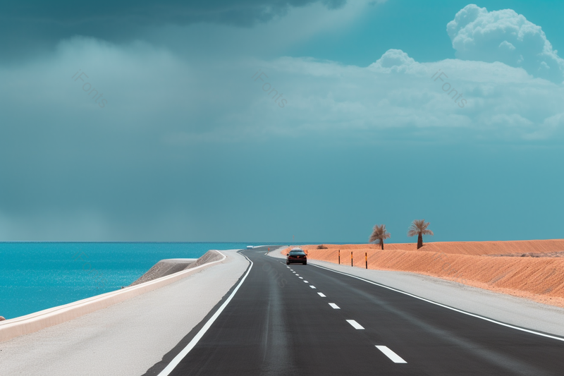 蓝天空旷公路行驶汽车风景,高清,摄影图,摄影图片,图片大全,摄影图免费下载